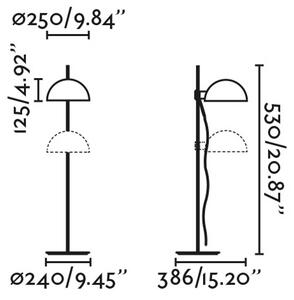 Namizna svetilka Dominica, mat črna, jeklo, višina 53 cm