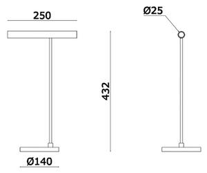 Molto Luce LED namizna svetilka Meyjo T, črna/kava rjava, aluminij