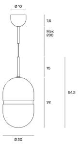 Obesek Domu, Ø 20 cm, bronasta/bela, steklo, GX53