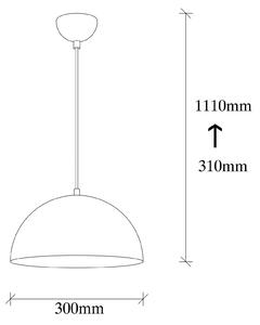 Berceste 231-S obesek, srebrne barve, kovina, Ø 30 cm