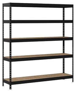 Regalux Kovinski regal Rivet Atlas (V x Š x G: 180 x 160 x 40 cm, Nosilnost na polico: 250 kg, Število polic: 5 kos, Priklop, Antracit)