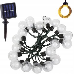 LED 20 toplo bela zunanja solarna dekorativna girlanda 8 funkcij