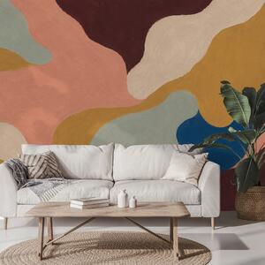 Samolepilna tapeta abstraktne organske oblike v zemeljskih tonih
