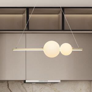 Zambelis LED-visoka svetilka 22108, zlata, dolžina 62 cm, kovina/steklo, z možnostjo, zatemnjen, Zlata / medeninasta, Dnevna soba / jedilnica, Aluminij, Sodobni