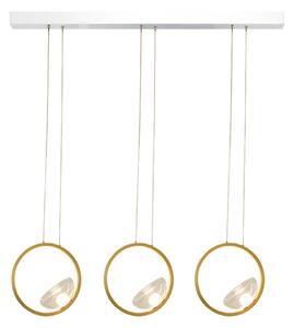Zambelis LED-visoka svetilka 23029, zlata, 105 cm, 3-žarilna, kovina/steklo, z možnostjo, zatemnjen, Zlata / medeninasta, Dnevna soba / jedilnica, Aluminij, Sodobni
