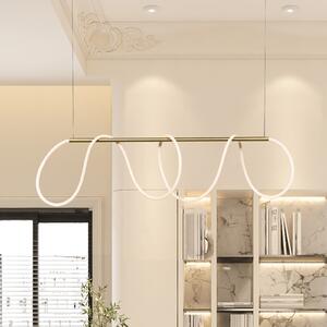 Zambelis LED-visoka svetilka 19254, mat zlata, dolžina 147 cm, kovina, Zlata / medeninasta, Dnevna soba / jedilnica, Kovina, Sodobni