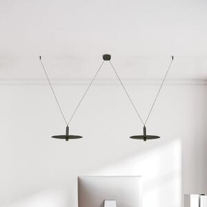 Zambelis LED-visoka svetilka 23227, črna, premer 35 cm, z dvema svetilnima telesi,, Črna, Dnevna soba / jedilnica, Aluminij, Sodobni