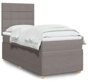 VidaXL Box spring postelja z vzmetnico taupe 100x200 cm blago