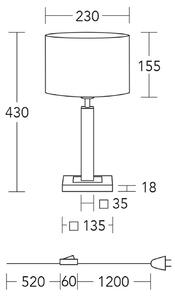 Namizna svetilka HerzBlut Titos, les, bela, višina 43 cm, E27