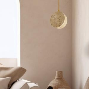 Zambelis LED-visoka svetilka 25336, bež, premer 10 cm, naravni kamen, Bež, Dnevna soba / jedilnica, Kamen, Sodobni