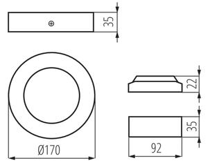 Kanlux 33532 - LED Stropna svetilka CARSA LED/12W/230V 4000K črna pr. 17 cm