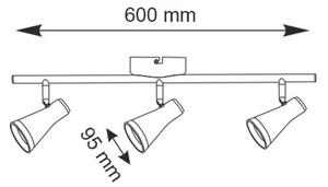 LED Reflektor BERG 3xLED/4,2W/230V bel