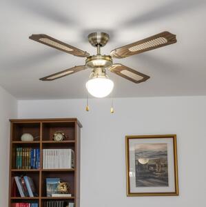 ZEVENTI - Stropni ventilator NAVAGIO 1xE27/60W/230V rjava