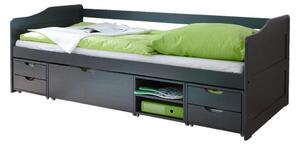 Livetastic Postelja S Predali Marlies, Temno Siva, Masiva, 90x200