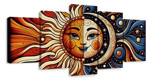 5-delna slika sonce in luna