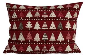 Bombažna prevleka za vzglavnik BURGUNDY TREES 70x90 cm, vinska rdeča