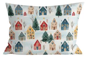 Bombažna prevleka za vzglavnik WINTER VILLAGE 50x70 cm, barvit