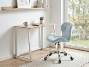 Set za pisarno ZARIMO miza 80x40 cm, bela/hrast sonoma + stol AVOLA VELVET, svetlo moder