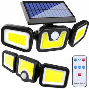 100 LED COB solarna stenska svetilka s senzorjem gibanja 2400mAh IP67 daljinec