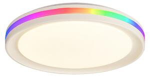 Mantra Iluminación LED stropna svetilka Gamer, RGB, CCT, daljinski upravljalnik, bela, zatemnjen, Bela, Dnevna soba / jedilnica, Kovina