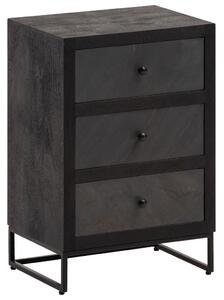 NOČNA OMARICA, masivno mangov les črna