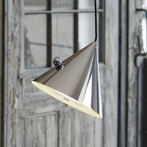 Tom Dixon LED viseča svetilka Pose, srebrna, Ø 25 cm, jeklo, dim, zatemnjen, Kovinska, Dnevna soba / jedilnica, Kovina, Dizajn