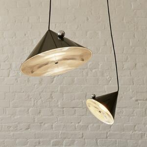 Tom Dixon LED viseča svetilka Pose, zelena, Ø 43 cm, jeklo dim, zatemnjen, Zelena, Dnevna soba / jedilnica, Kovina, Dizajn