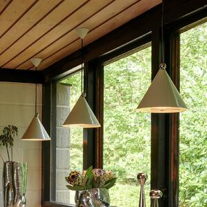 Tom Dixon LED viseča svetilka Pose, sivo-bež, Ø 25 cm jeklo dim, zatemnjen, Siva, Dnevna soba / jedilnica, Kovina, Dizajn