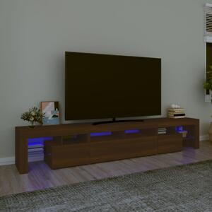 VidaXL TV omarica z LED lučkami rjav hrast 230x36,5x40 cm