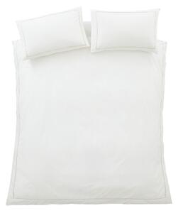 Bela/bež 3-delna posteljnina za zakonsko posteljo iz bombažnega perkala 200x200 cm Contrast Trim – Bianca