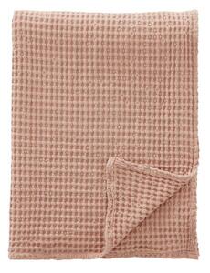 Prašno rožnata bombažna odeja 150x200 cm Jaipur Chunky Waffle – Pineapple Elephant