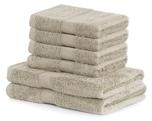 Komplet 2 bež kopalnih brisač in 4 brisač DecoKing Bamby Beige