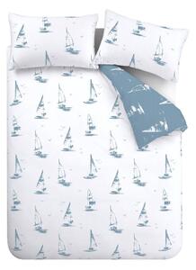 Modra 3-delna posteljnina za zakonsko posteljo 200x200 cm Salcombe Boats – Catherine Lansfield