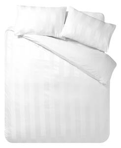 Bela 3-delna satenasta posteljnina za zakonsko posteljo 200x200 cm So Soft Satin Stripe – Catherine Lansfield