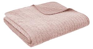 Prašno rožnato prešito pregrinjalo 240x260 cm Attica Velvet – Bianca