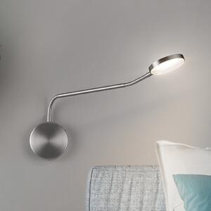 Knapstein LED-stenna svetilka Thea-W, upravljanje z gestami, nikljeva izvedba, doseg 60 cm, zatemnjen, Kovinska, Dnevna soba / jedilnica, Kovina, Sodobni