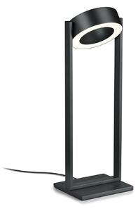 Knapstein LED namizna svetilka Wega, črna mat, višina 45 cm, upravljanje z gestami, zatemnjen, Črna, Dnevna soba / jedilnica, Aluminij, Sodobni