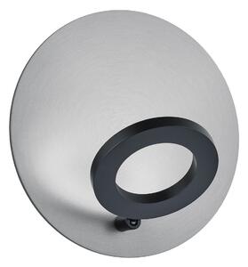 Knapstein LED-stenna svetilka Meggi, nikljeva, Ø 30 cm, upravljanje z gestami, kovinska, zatemnjen, Kovinska, Dnevna soba / jedilnica, Aluminij, Sodobni