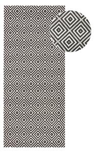 Črno-bela zunanja preproga NORTHRUGS Karo, 80 x 200 cm