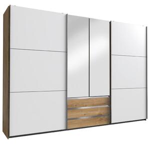 Premium Living Omara Z Drsnimi Vrati Magic, Bela, Barva Hrasta