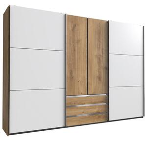 Premium Living Omara Z Drsnimi Vrati Magic, Bela, Barva Hrasta