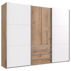 Premium Living Omara Z Drsnimi Vrati Magic, Bela, Barva Hrasta