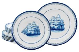 JEDILNI SERVIS Segelschiff blau