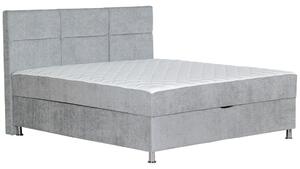 POSTELJA Z VZMETNICO 140 cm x 200 cm , les, tekstil, leseni material svetlo siva