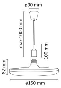 LED Obesna svetilka KIKI 1xE27/10W/230V črna