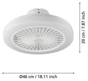 Eglo 35095 - LED Zatemnitveni stropni ventilator ORTONA LED/25,5W/230V bela + Daljinski upravljalnik