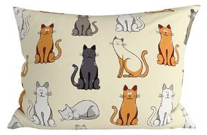Polibombažni prevleka za blazino COLORED CATS POLY 50x70 cm, kremna