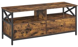 TV omarica z 2 predaloma 120 x 50 x 40 cm rustikalno rjava | VASAGLE