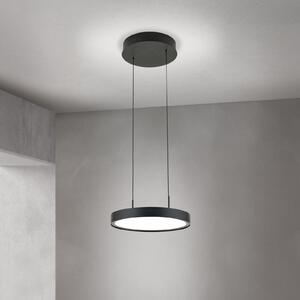 ORION LED obesna svetilka Teide, črna, enogorka, kovina, 2700 K, zatemnjen, Črna, Dnevna soba / jedilnica, Aluminij, Sodobni