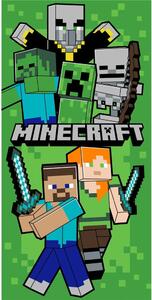 Zelena bombažna otroška brisača 70x140 cm Minecraft Let´s Survive – Jerry Fabrics